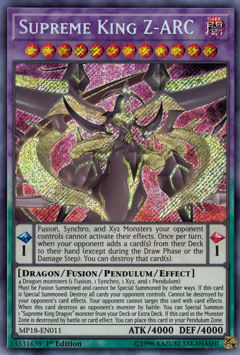 Supreme King Z-ARC [MP18-EN011] Secret Rare | The CG Realm