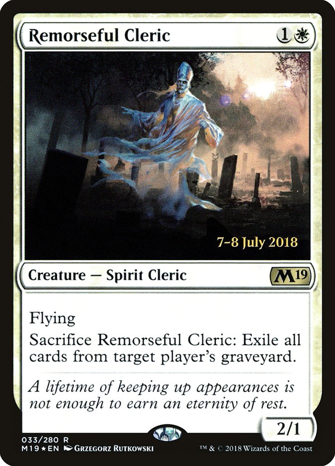 Remorseful Cleric [Core Set 2019 Prerelease Promos] | The CG Realm