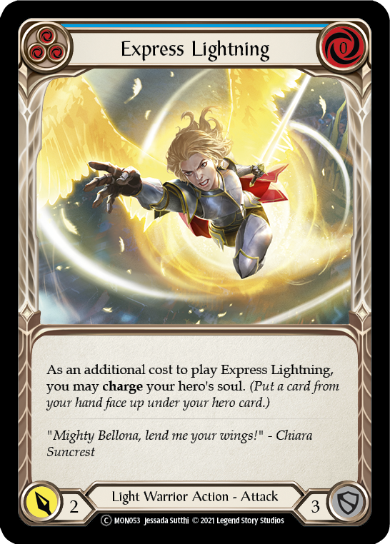 Express Lightning (Blue) [U-MON053-RF] (Monarch Unlimited)  Unlimited Rainbow Foil | The CG Realm