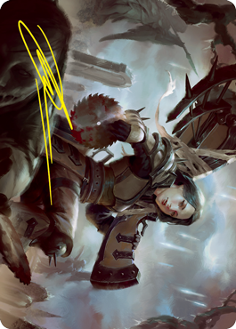 Sawblade Slinger Art Card (Gold-Stamped Signature) [Innistrad: Crimson Vow Art Series] | The CG Realm