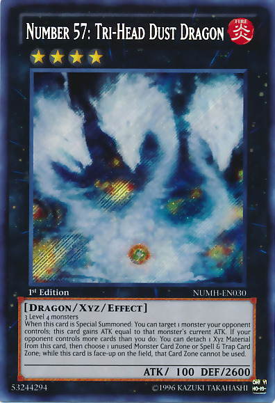 Number 57: Tri-Head Dust Dragon [NUMH-EN030] Secret Rare | The CG Realm