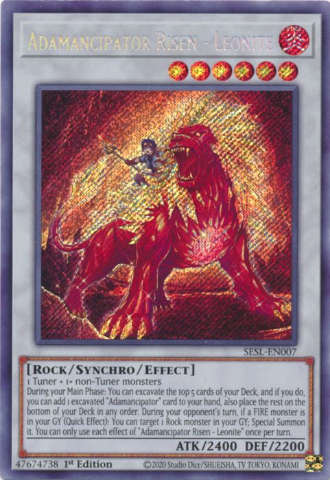 Adamancipator Risen - Leonite [SESL-EN007] Secret Rare | The CG Realm