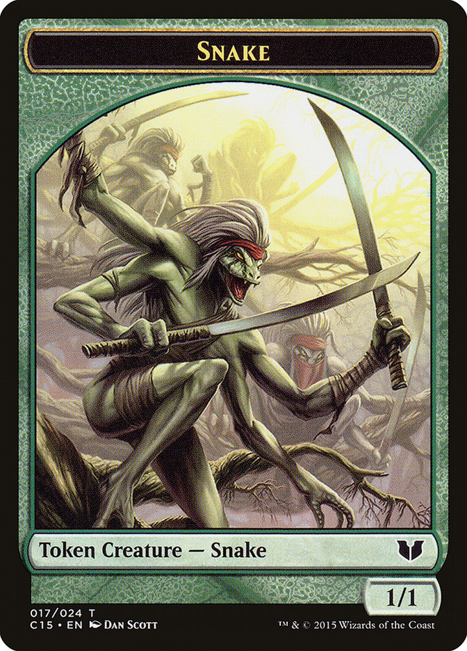 Beast // Snake (017) Double-Sided Token (C15-13 // 17) - Commander 2015 Tokens
