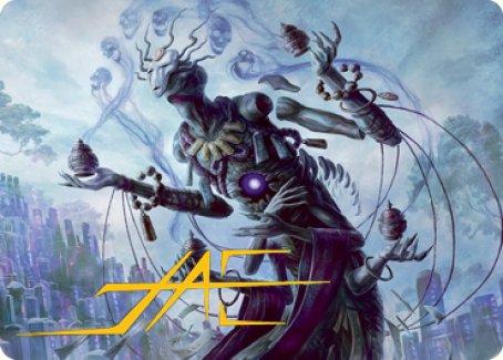 Myojin of Grim Betrayal Art Card (Gold-Stamped Signature) [Kamigawa: Neon Dynasty Art Series] | The CG Realm
