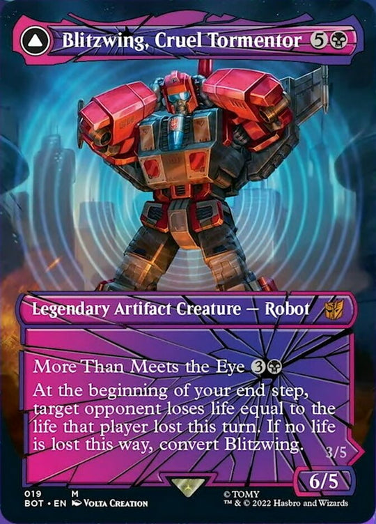 Blitzwing, Cruel Tormentor (Shattered Glass) (BOT-019) - Transformers: (convertdfc, shatteredglass) (Borderless)