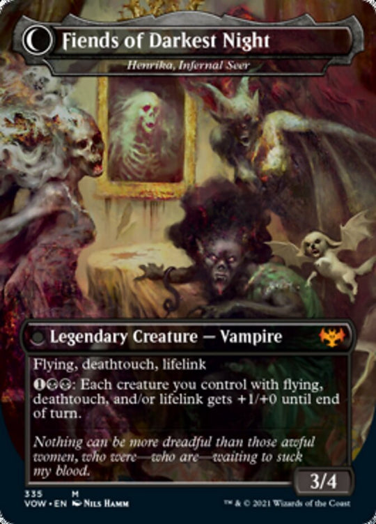 The Three Weird Sisters - Henrika Domnathi (VOW-335) - Innistrad: Crimson Vow: (Double Faced Transform) (Borderless)