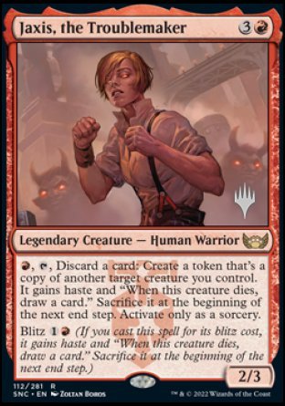 Jaxis, the Troublemaker (Promo Pack) [Streets of New Capenna Promos] | The CG Realm