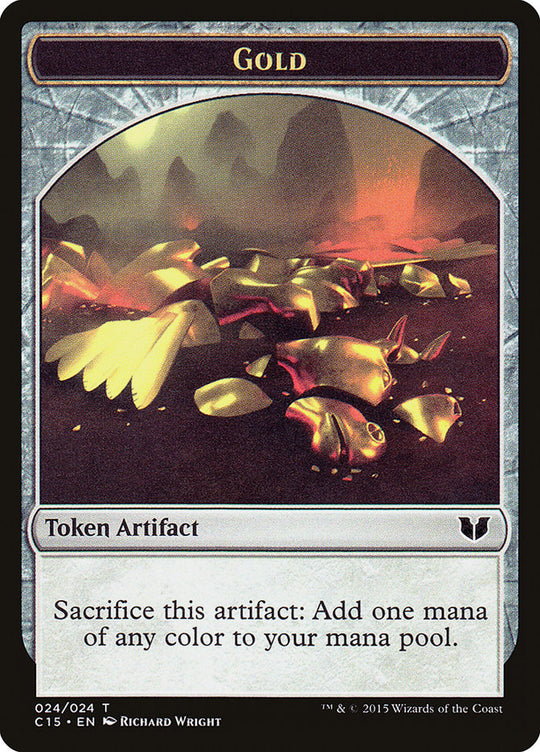 Gold // Knight (Vigilance) Double-Sided Token (C15-024) - Commander 2015 Tokens
