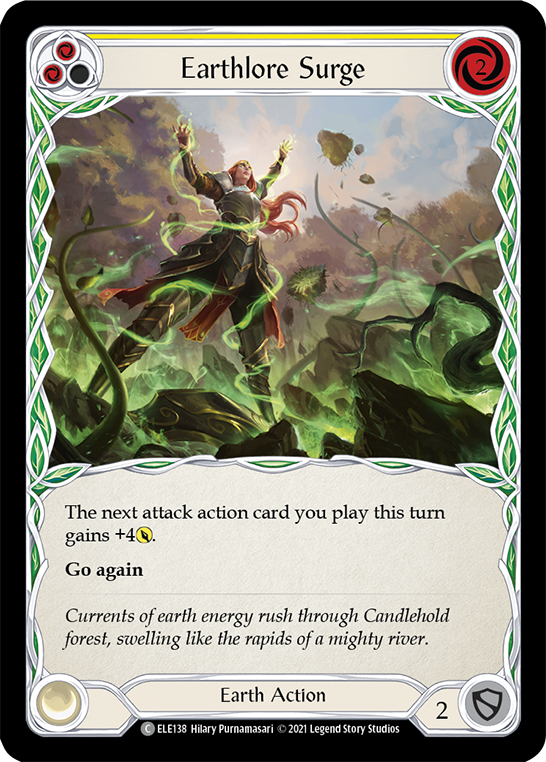 Earthlore Surge (Yellow) [ELE138] (Tales of Aria)  1st Edition Rainbow Foil | The CG Realm