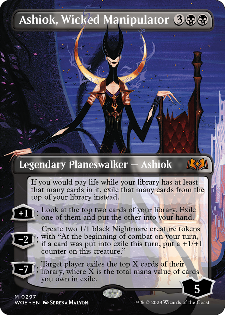 Ashiok, Wicked Manipulator (Borderless Alternate Art) [Wilds of Eldraine] | The CG Realm