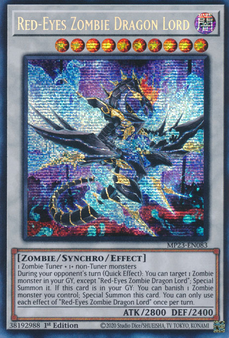 Red-Eyes Zombie Dragon Lord [MP23-EN083] Prismatic Secret Rare | The CG Realm