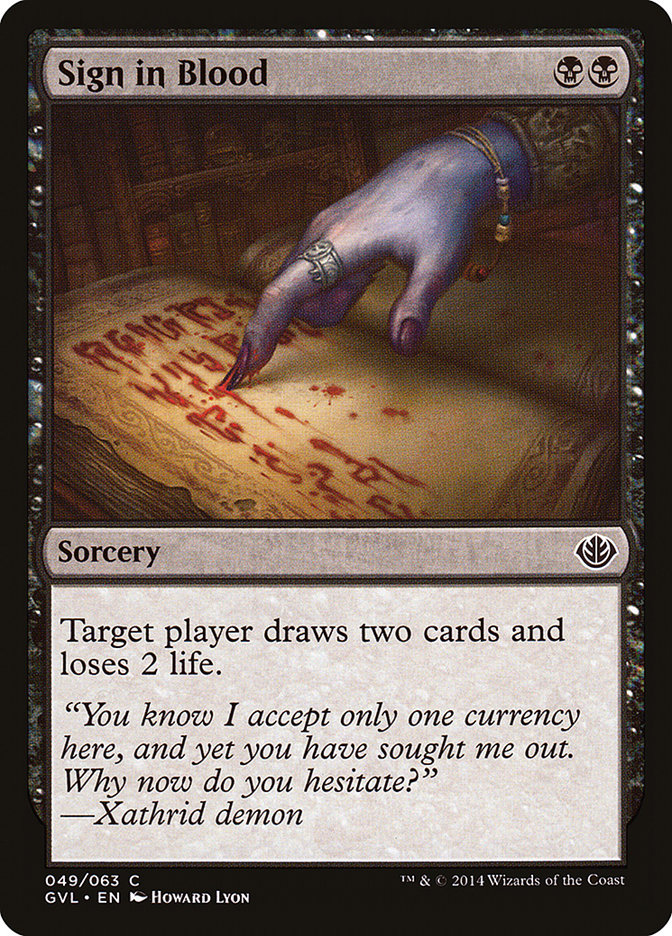 Sign in Blood (Garruk vs. Liliana) [Duel Decks Anthology] | The CG Realm