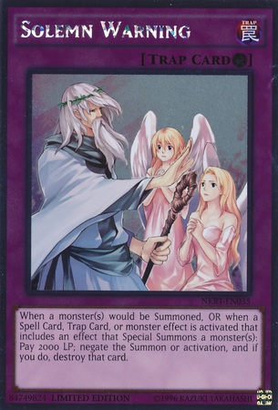 Solemn Warning [NKRT-EN035] Platinum Rare | The CG Realm