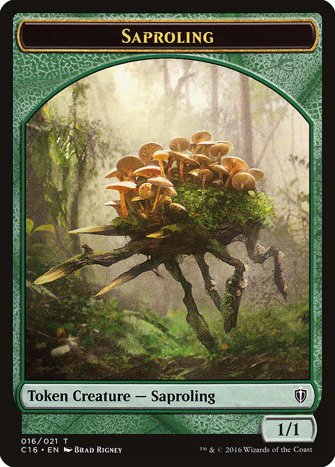 Bird (002) // Saproling  (016) Double-Sided Token (C16-002) - Commander 2016 Tokens