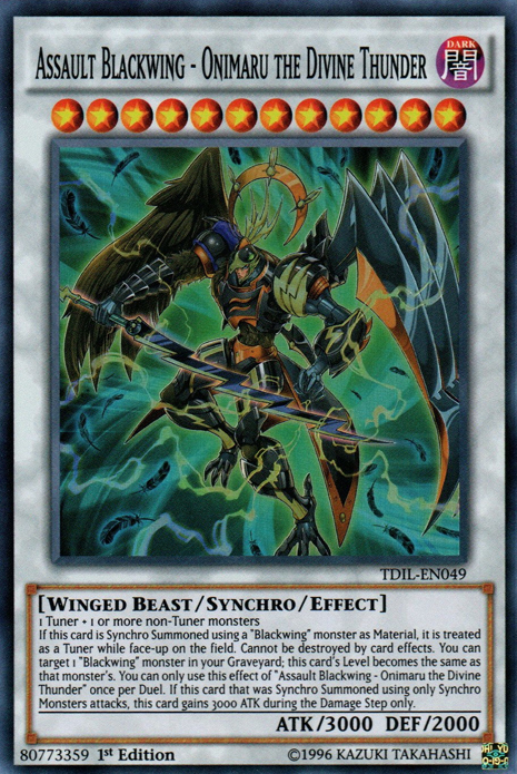 Assault Blackwing - Onimaru the Divine Thunder [TDIL-EN049] Super Rare | The CG Realm