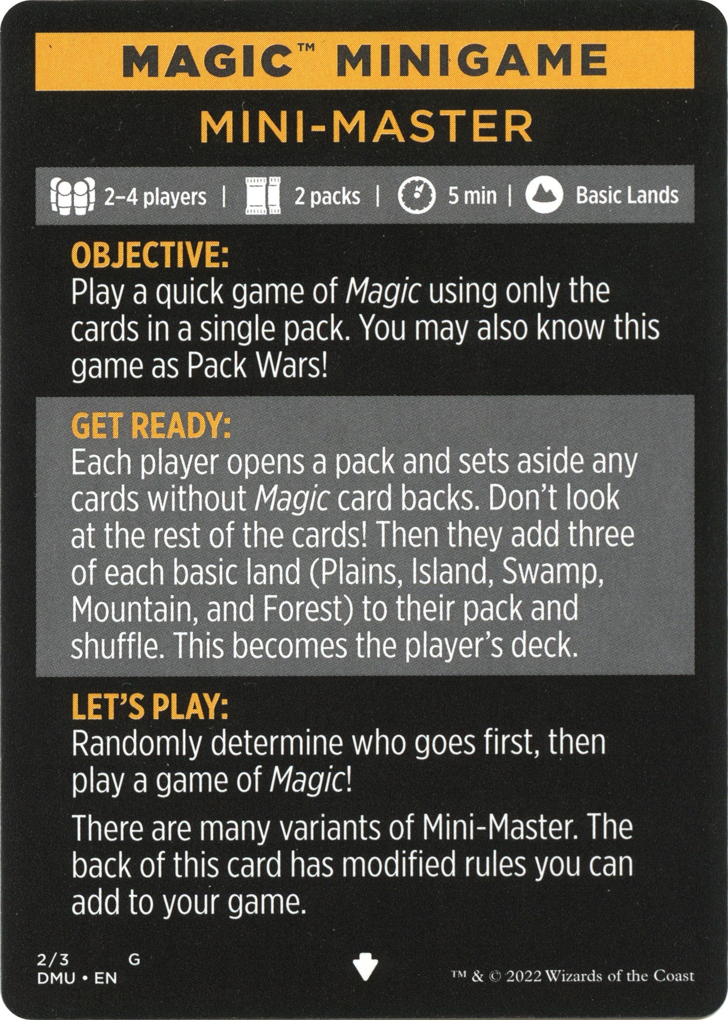 Mini-Master (Magic Minigame) [Dominaria United Minigame] | The CG Realm