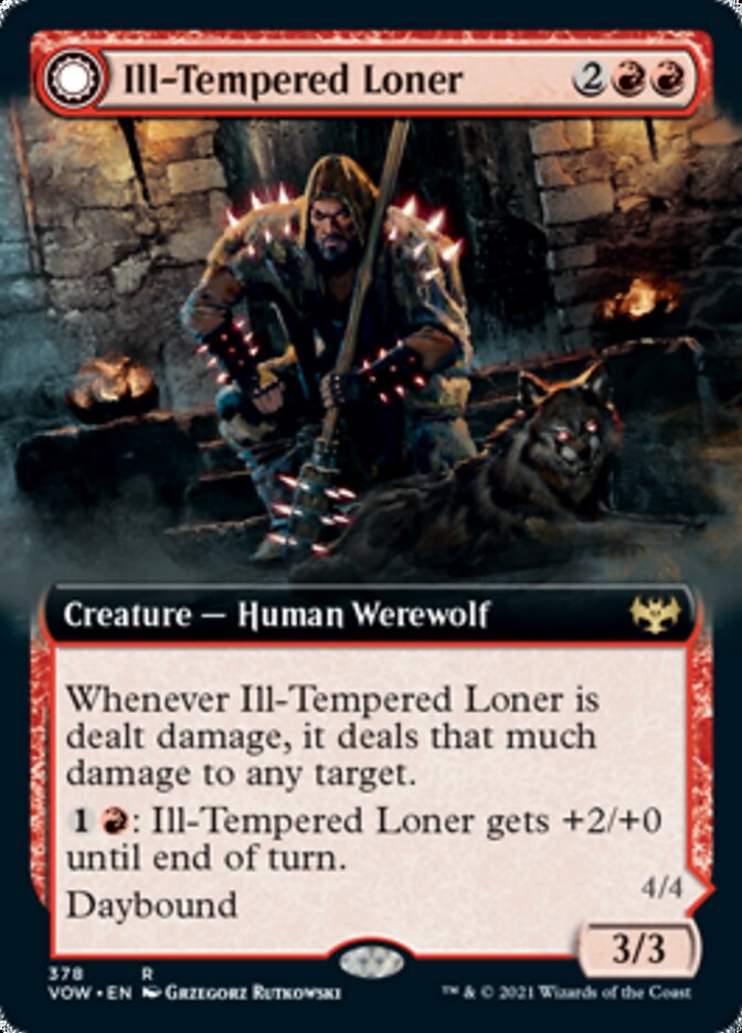 Ill-Tempered Loner (Extended Art) (VOW-378) - Innistrad: Crimson Vow: (Extended Art, Double Faced Transform)