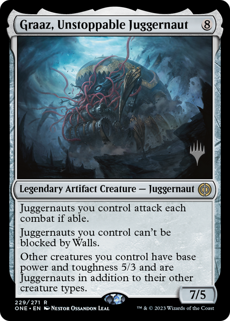 Graaz, Unstoppable Juggernaut (Promo Pack) [Phyrexia: All Will Be One Promos] | The CG Realm
