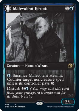 Malevolent Hermit (DBL-061) - Innistrad: Double Feature: (Double Faced Transform)