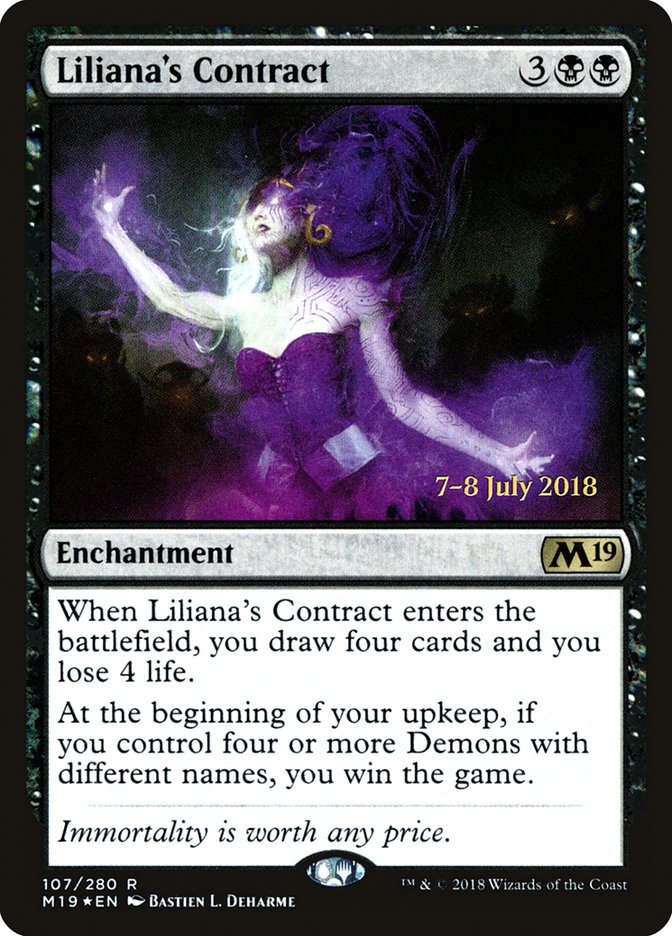 Liliana's Contract [Core Set 2019 Prerelease Promos] | The CG Realm