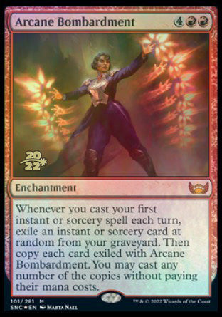 Arcane Bombardment [Streets of New Capenna Prerelease Promos] | The CG Realm