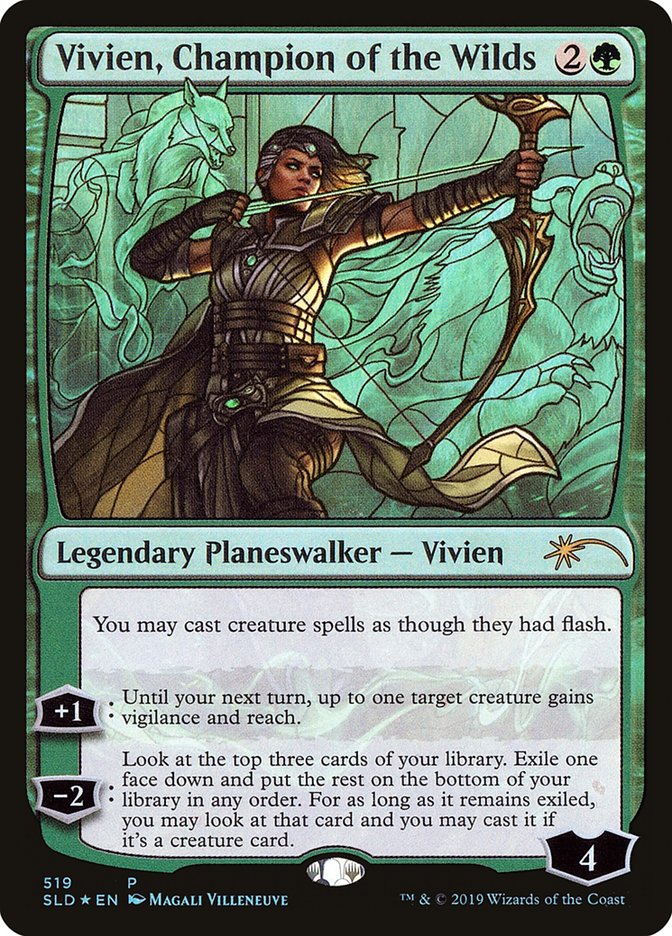 Vivien, Champion of the Wilds (Stained Glass) [Secret Lair Drop Promos] | The CG Realm