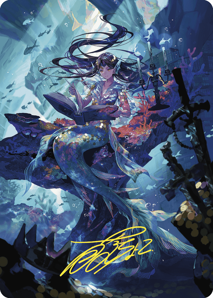 Rhystic Study Art Card (Gold-Stamped Signature) [Wilds of Eldraine Art Series] | The CG Realm