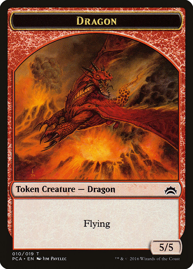Dragon // Saproling Double-Sided Token [Planechase Anthology Tokens] | The CG Realm