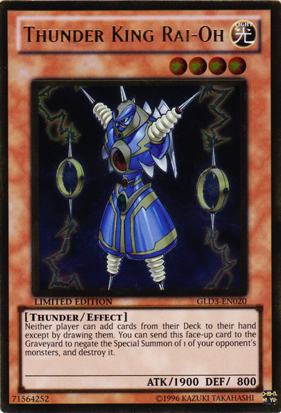 Thunder King Rai-Oh [GLD3-EN020] Gold Rare | The CG Realm