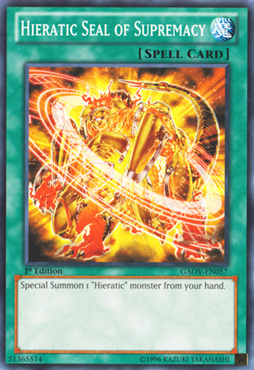 Hieratic Seal of Supremacy [GAOV-EN057] Common | The CG Realm