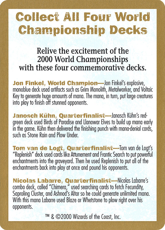 2000 World Championships Ad [World Championship Decks 2000] | The CG Realm