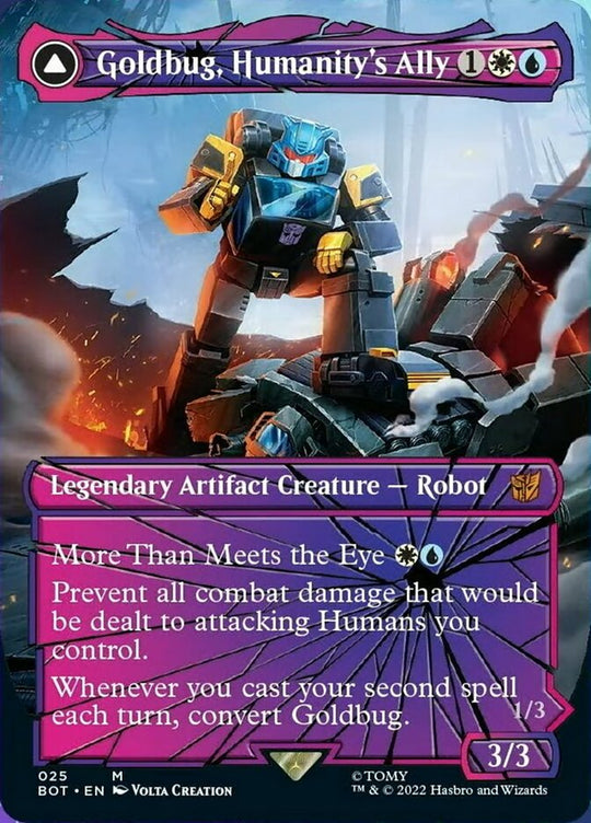 Goldbug, Humanity's Ally (Shattered Glass) (BOT-025) - Transformers: (shatteredglass, convertdfc) (Borderless)