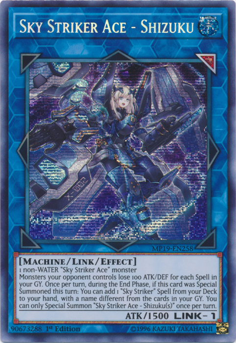 Sky Striker Ace - Shizuku [MP19-EN258] Prismatic Secret Rare | The CG Realm