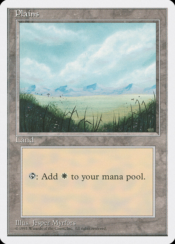 Plains (No Trees / Signature on Right) [Fourth Edition] | The CG Realm