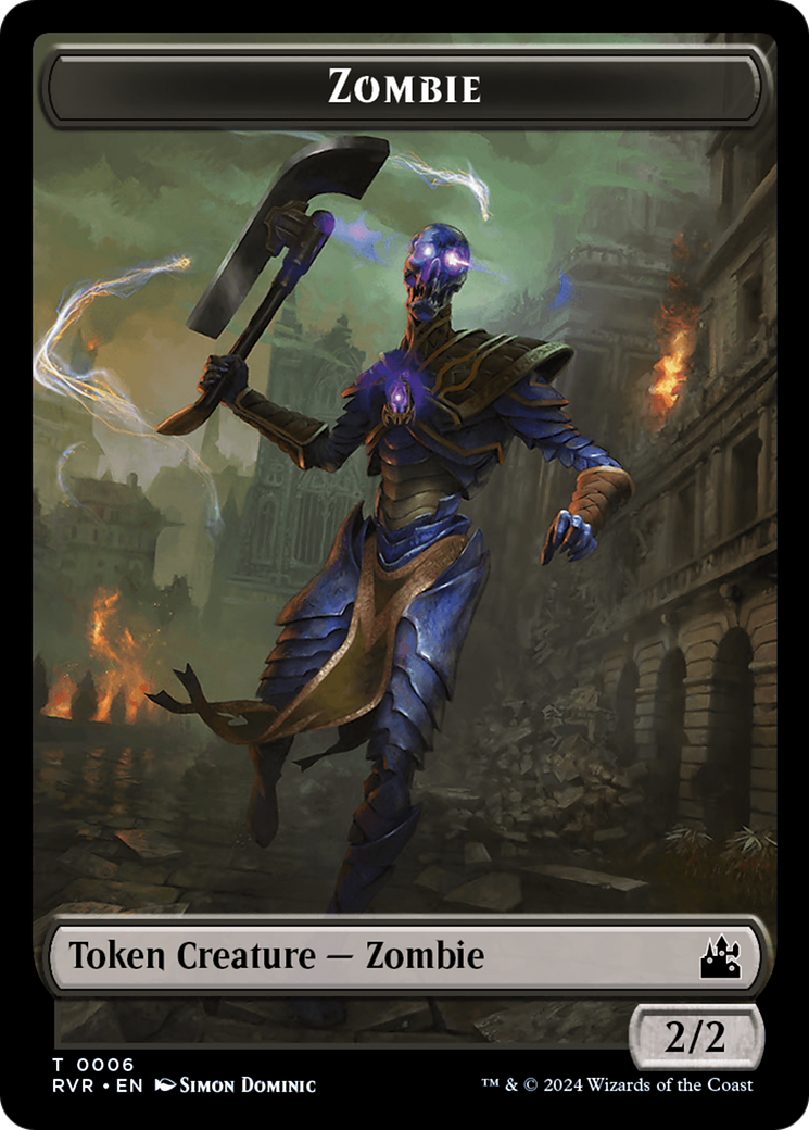 Elf Knight // Zombie Double-Sided Token [Ravnica Remastered Tokens] | The CG Realm