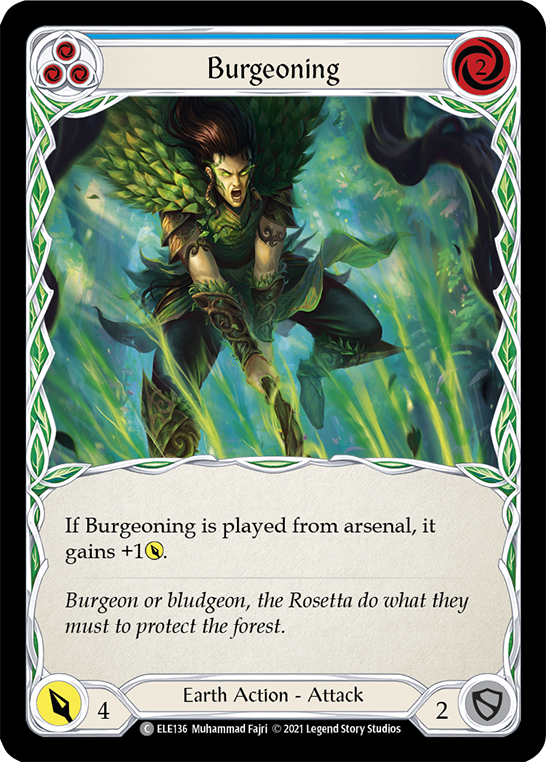 Burgeoning (Blue) [ELE136] (Tales of Aria)  1st Edition Rainbow Foil | The CG Realm