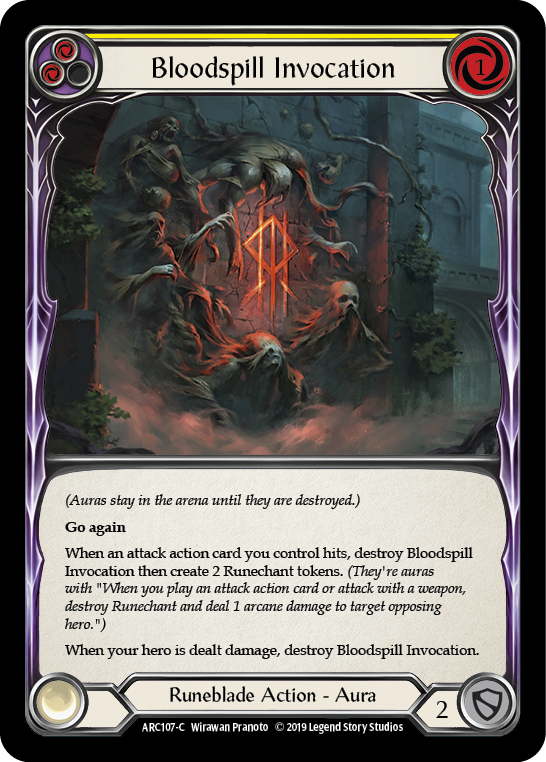Bloodspill Invocation (Yellow) [ARC107-C] (Arcane Rising)  1st Edition Normal | The CG Realm