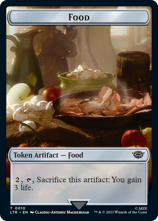 Human Soldier (0001) // Food (0010) Double-Sided Token (LTR-1 // 10) - The Lord of the Rings: Tales of Middle-earth Foil