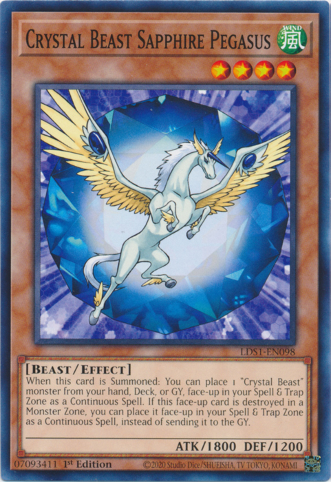 Crystal Beast Sapphire Pegasus [LDS1-EN098] Common | The CG Realm