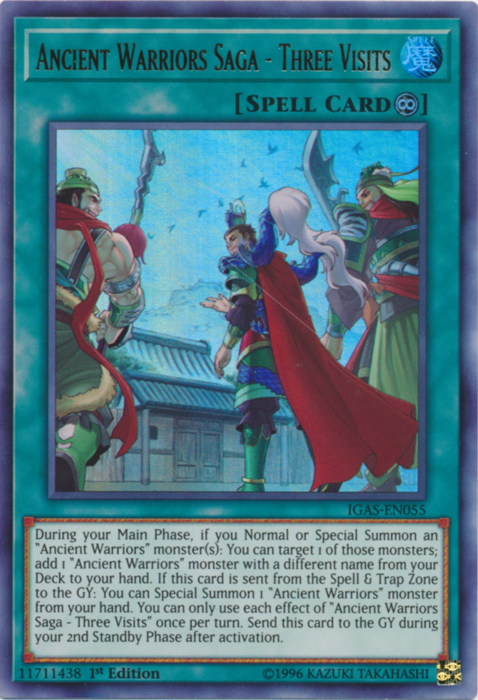 Ancient Warriors Saga - Three Visits [IGAS-EN055] Ultra Rare | The CG Realm