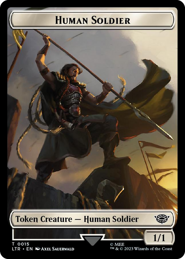 Human Soldier (0015) // Food (0023) Double-Sided Token (Surge Foil) (LTR-15 // 23) - The Lord of the Rings: Tales of Middle-earth Foil