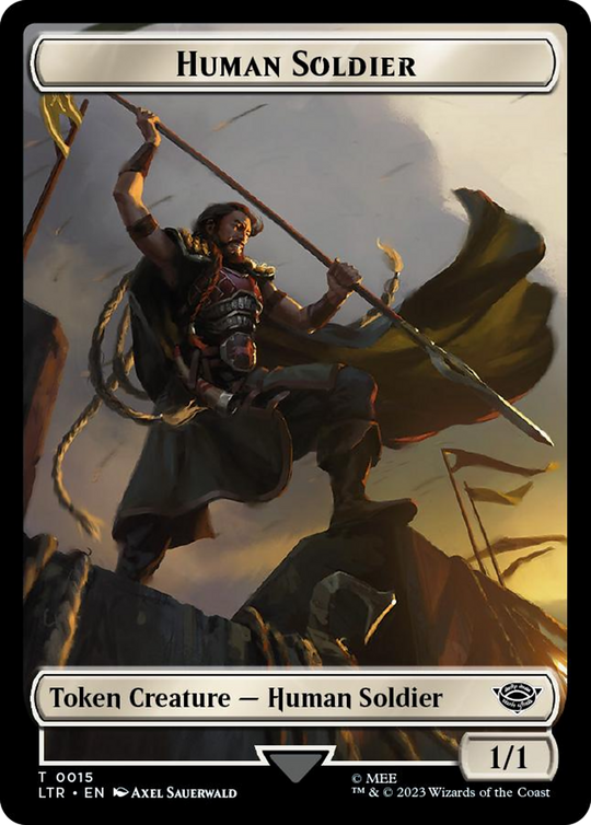 Human Soldier (0015) // Food (0024) Double-Sided Token (Surge Foil) (LTR-15 // 24) - The Lord of the Rings: Tales of Middle-earth Foil