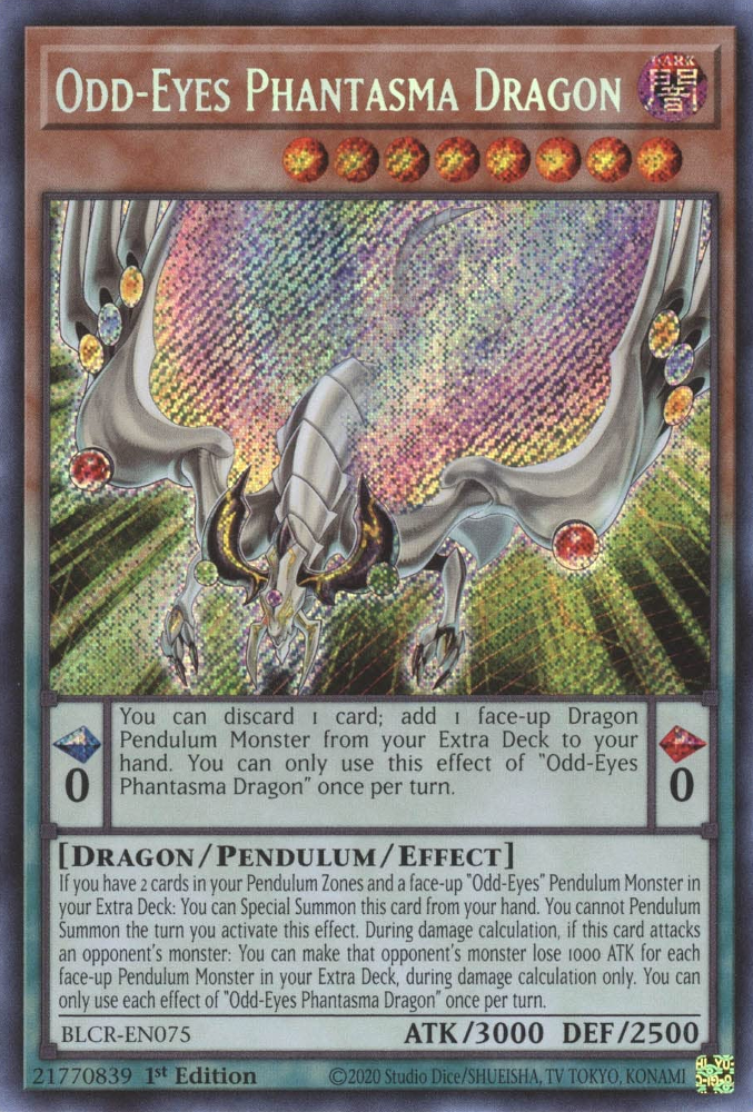 Odd-Eyes Phantasma Dragon [BLCR-EN075] Secret Rare | The CG Realm