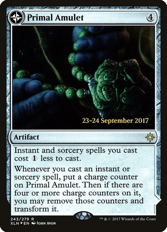 Primal Amulet (PRE-243) - Ixalan Promos: (compasslanddfc) Foil