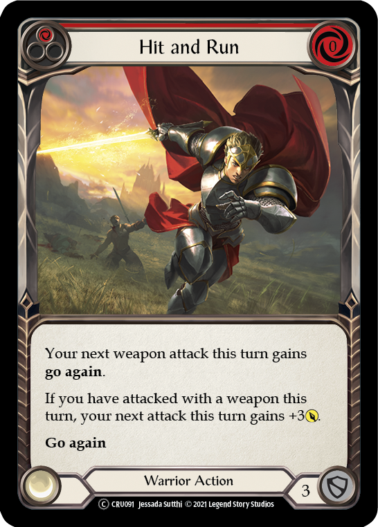 Hit and Run (Red) [U-CRU091] (Crucible of War Unlimited)  Unlimited Rainbow Foil | The CG Realm