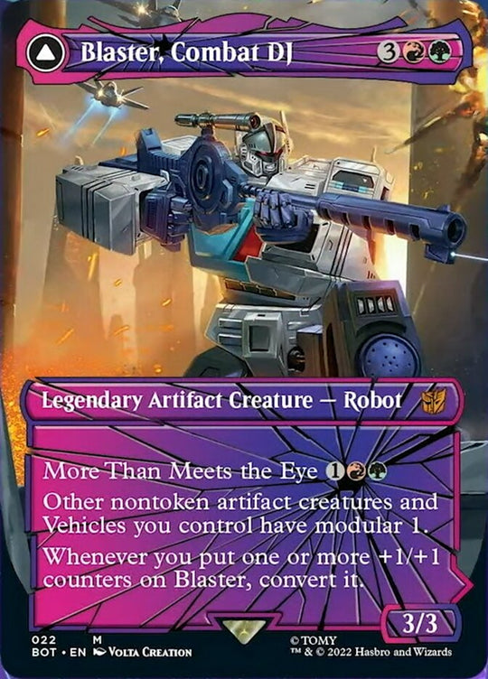 Blaster, Combat DJ (Shattered Glass) (BOT-022) - Transformers: (convertdfc, shatteredglass) (Borderless)