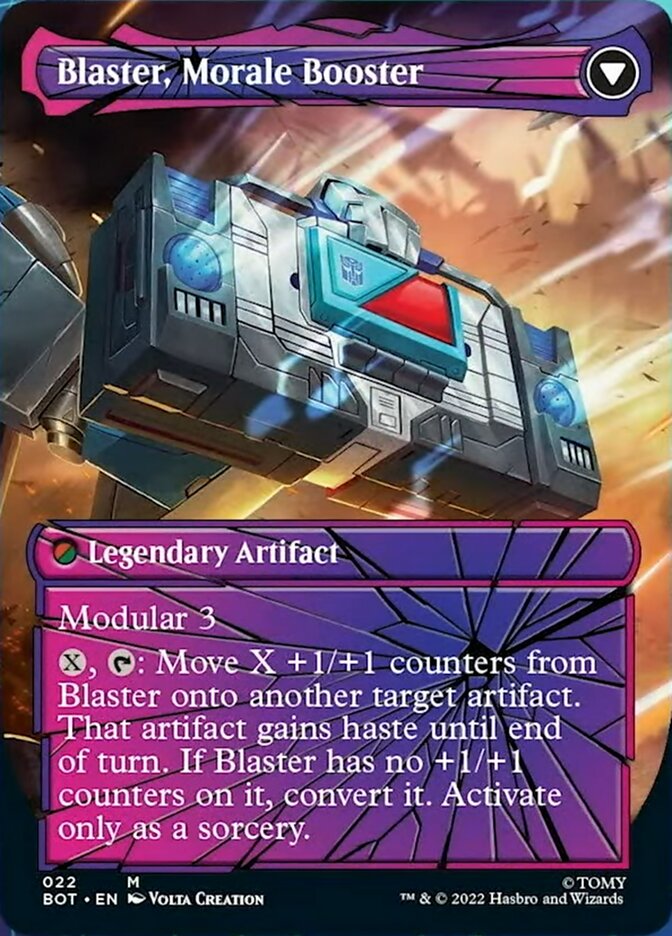 Blaster, Combat DJ (Shattered Glass) (BOT-022) - Transformers: (convertdfc, shatteredglass) (Borderless)