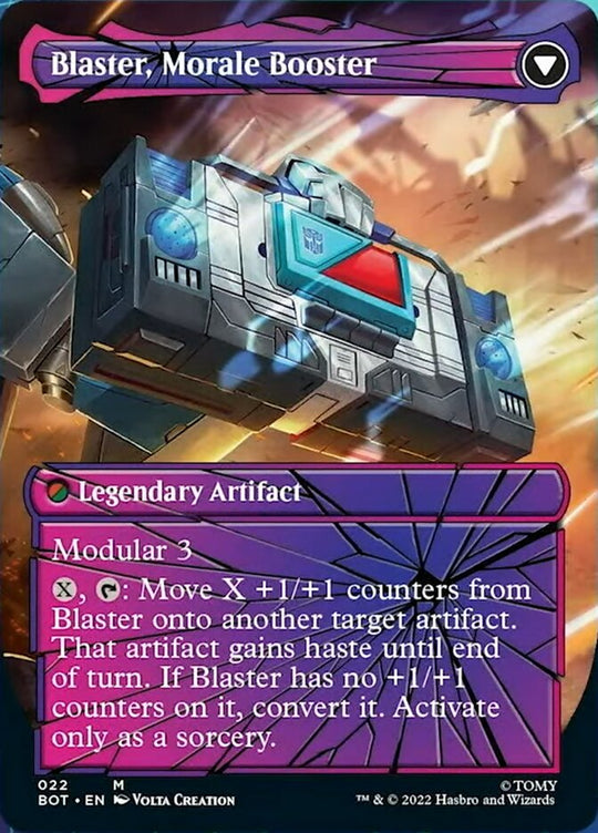 Blaster, Combat DJ (Shattered Glass) (BOT-022) - Transformers: (convertdfc, shatteredglass) (Borderless)