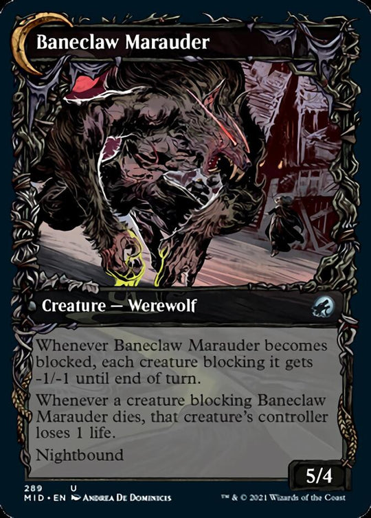 Baneblade Scoundrel (Showcase) (MID-289) - Innistrad: Midnight Hunt: (Showcase, Double Faced Transform)