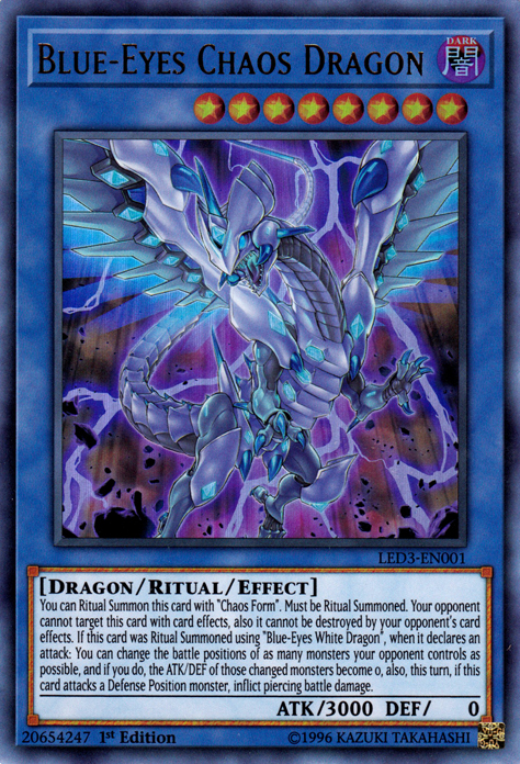 Blue-Eyes Chaos Dragon [LED3-EN001] Ultra Rare | The CG Realm